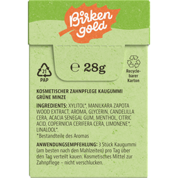 Birkengold Natur Zahnpflege Kaugummi, Grüne Minze - 28 g